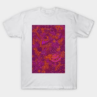 Orange, Pink, and Purple Doodle Pattern T-Shirt